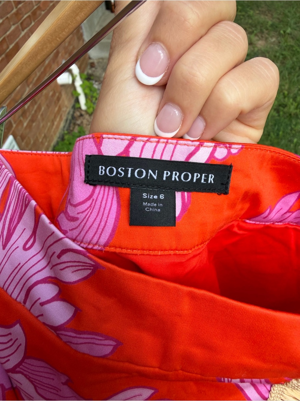 Boston Proper Print Wrap Raffia Skirt Sunset Fleurs - Picture 6 of 7